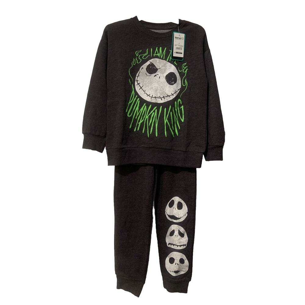 Nightmare Before Christmas Boys Gray Sweatshirt & Pant Set, 2-Piece, Size 4 New